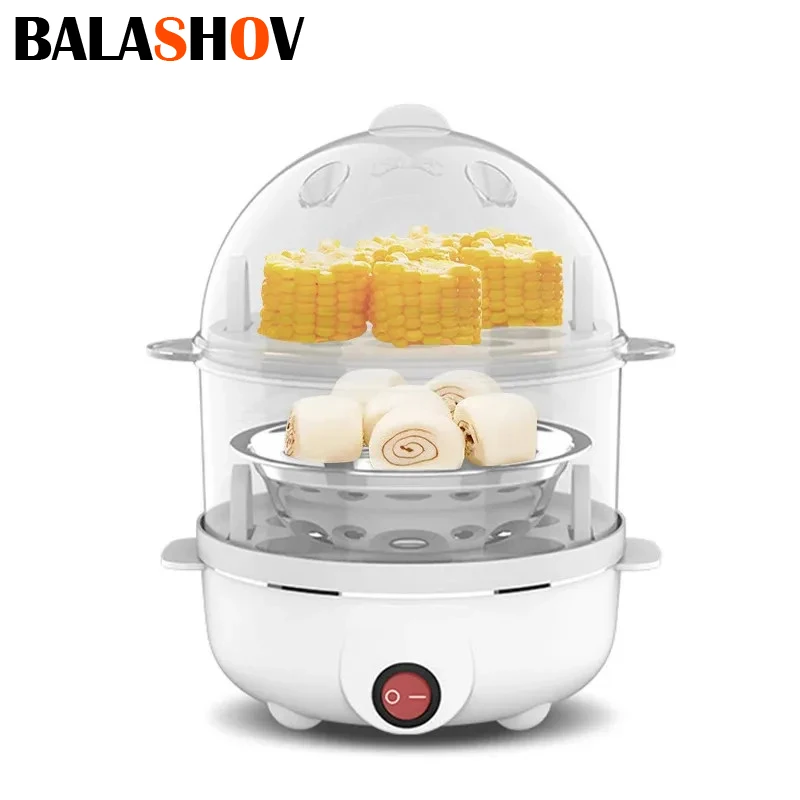 Electric Egg Steamer Multifunction Egg Boiling Machine Semi-egg Cooker Pan Corn Milk Rapid Breakfast Cooking Appliances