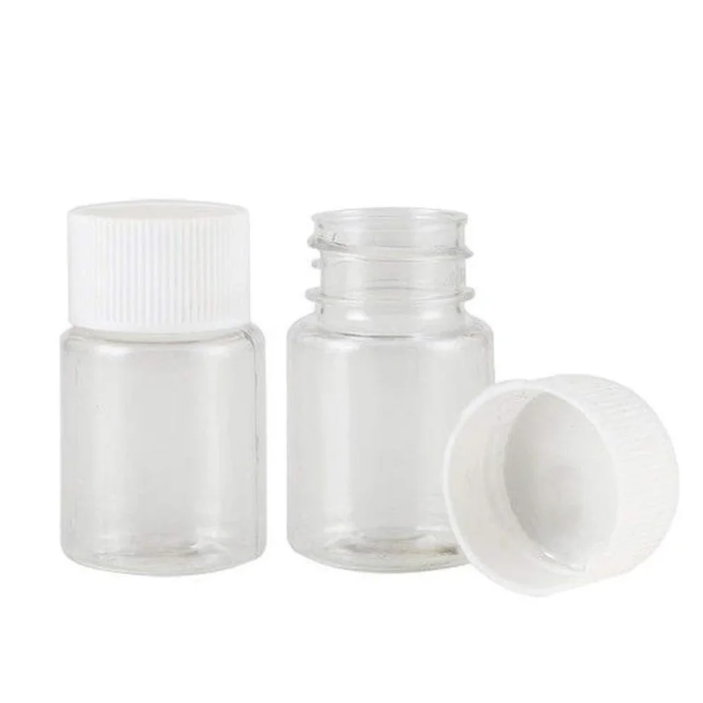 Refillable plastic bottles 30/50/100ml transparent travel containers with screw cap multi-use for cosmetics & reagents 10Pcs