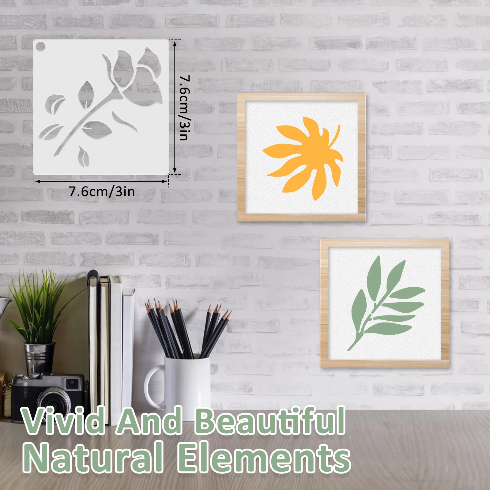 60 Pcs Plant Painting Template for Canvas Card Wood Drawing Stencils Botanical Birds and Insects Design DIY Painting Stencil Set