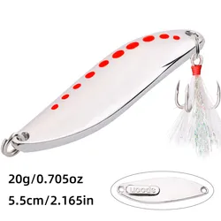 Premium Metal Vib Leech Spinners - Versatile Spoon Lures for Bass, Pike, and Perch Fishing (20g Silver - 1 Hook)