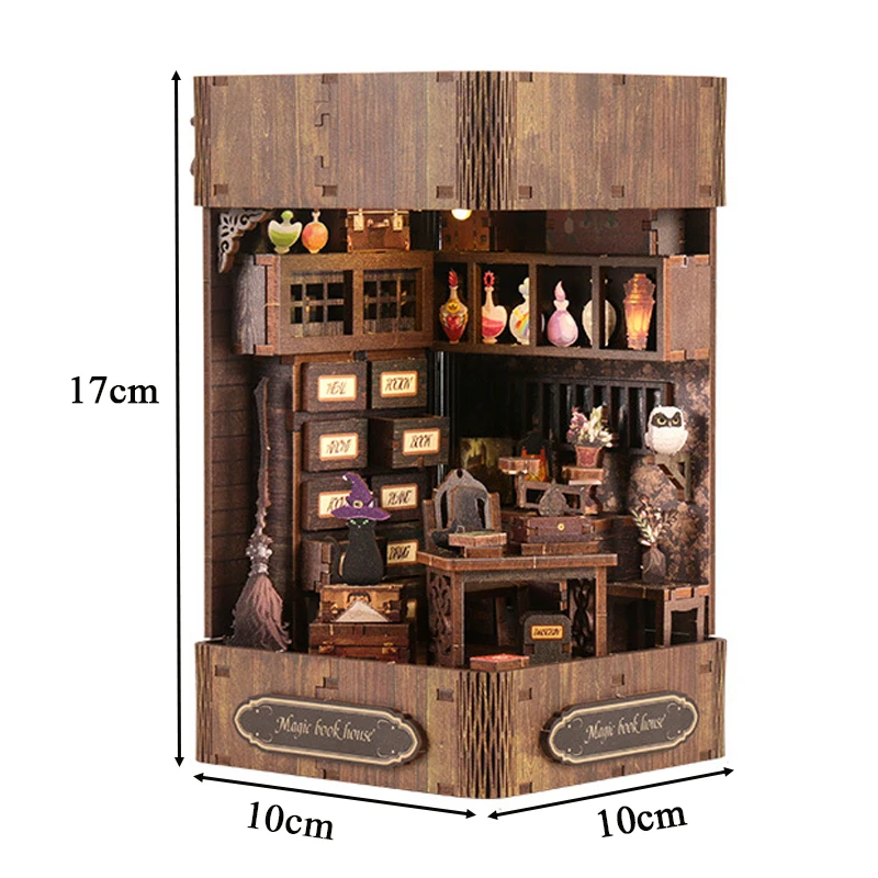 DIY Wooden Miniature Model Kit Magic Book House Casa Doll Houses 3D Puzzle Dollhouse With Furniture Home Decor for Friends Gifts 5