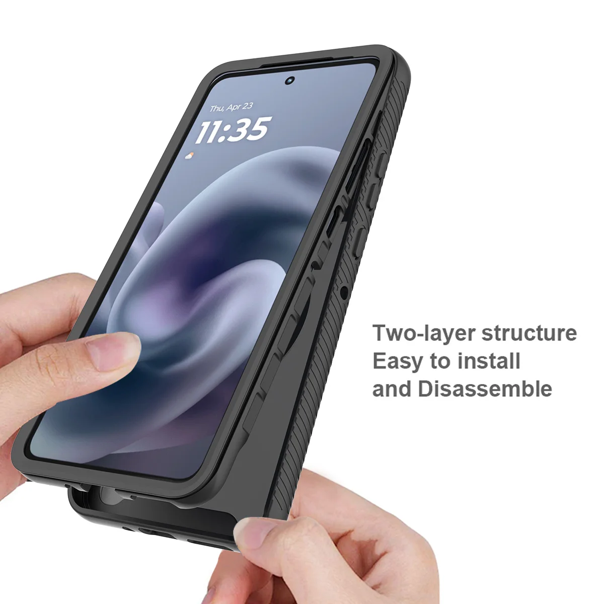 Shockproof Armor Glossy Magnetic Phone Case with Translucent Back Cover