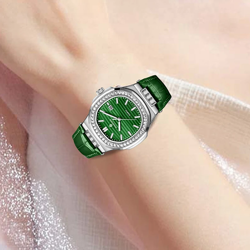 BANGWEI New Women Watch Fashion Square Luminous Watch For Women Simple Elegant Leather Waterproof Sports Quartz Wristwatch Women