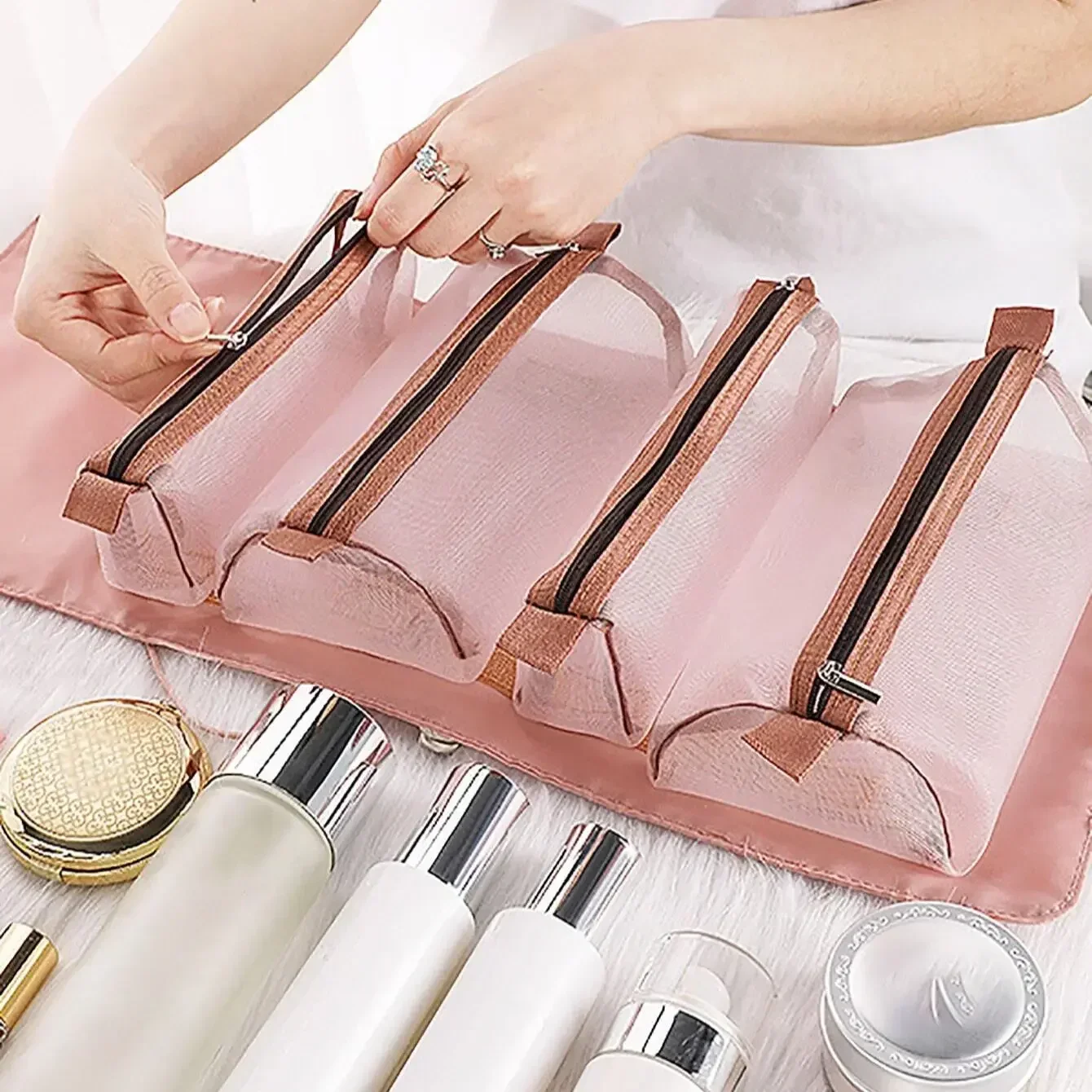 Capacity Transparent Travel Bag for Cosmetics