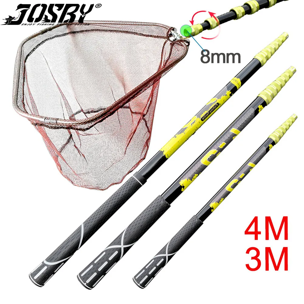 Josby triangle folding net ultralight carbon fishing net 4 0m 3 0m 2 1m