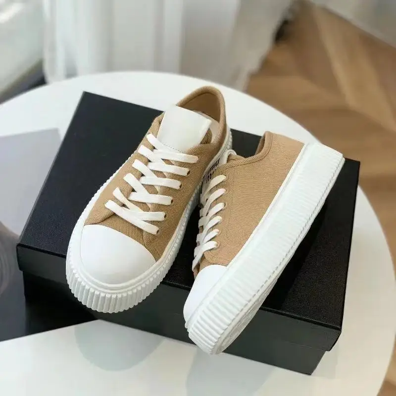 2024 Fashion Women's Designer Brand Thick Bottom Canvas Women's Shoes New Sports Hundred Women's Shoes