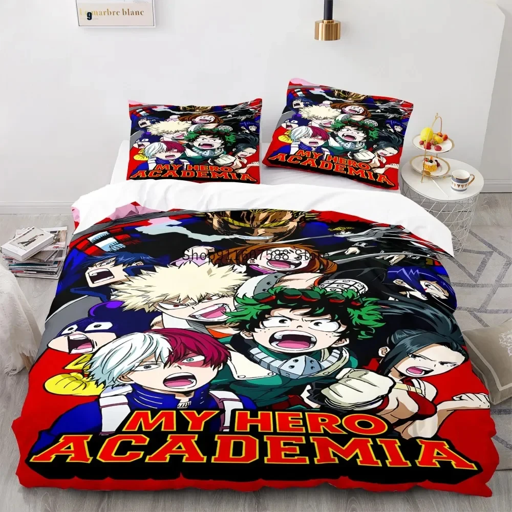 

New Anime My Hero Academy Bedding Set Anime Characters Duvet Cover Set 3D Quilt Bed Set Queen King Size Kids Boys Home Textile