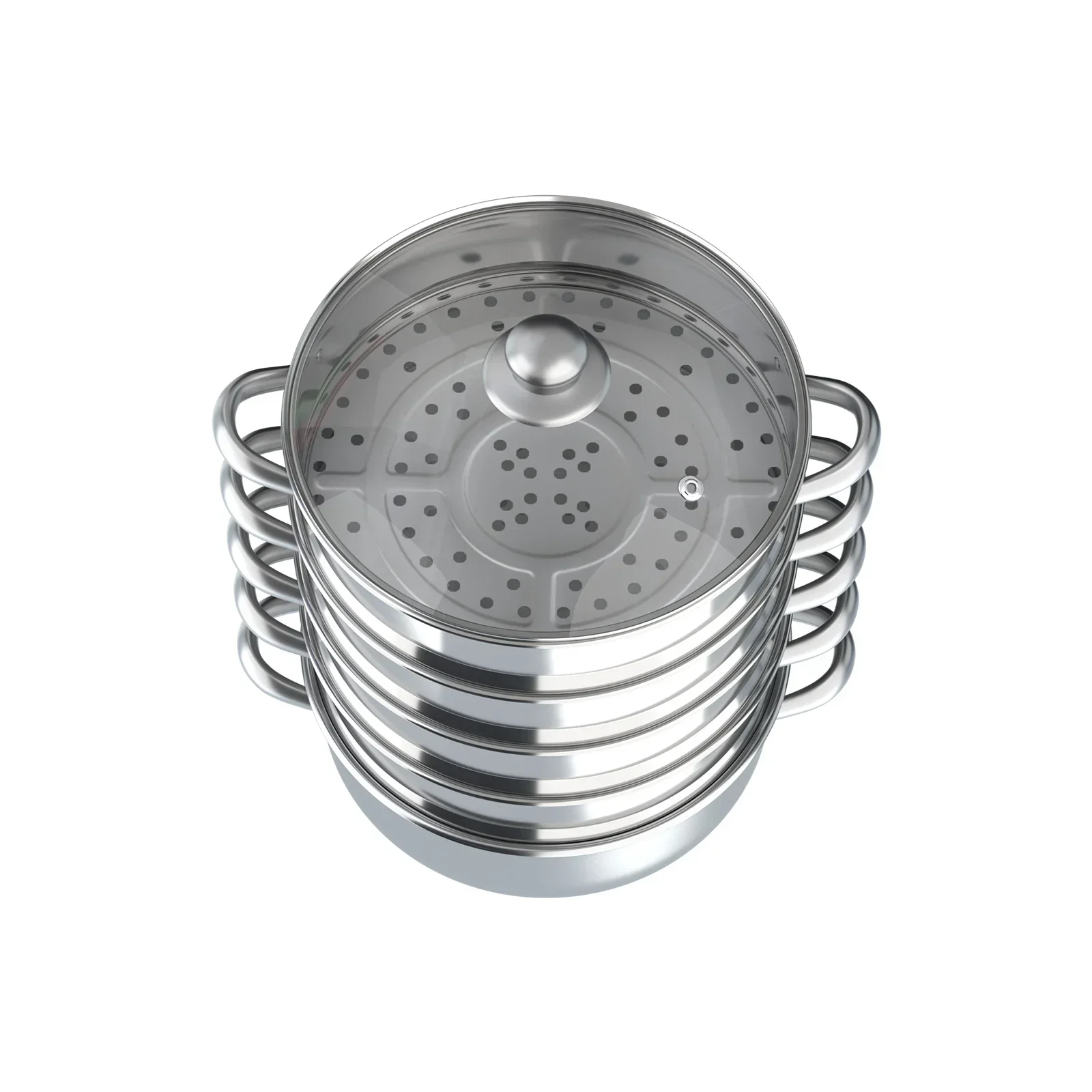 5-stufiges Dampftopf-Set für zu Hause, Dampfgarer, mehrstufiger Edelstahl-Küchenkochgeschirr-Hot Pot zum Kochen von Gemüse und Meeresfrüchten – Detail 3