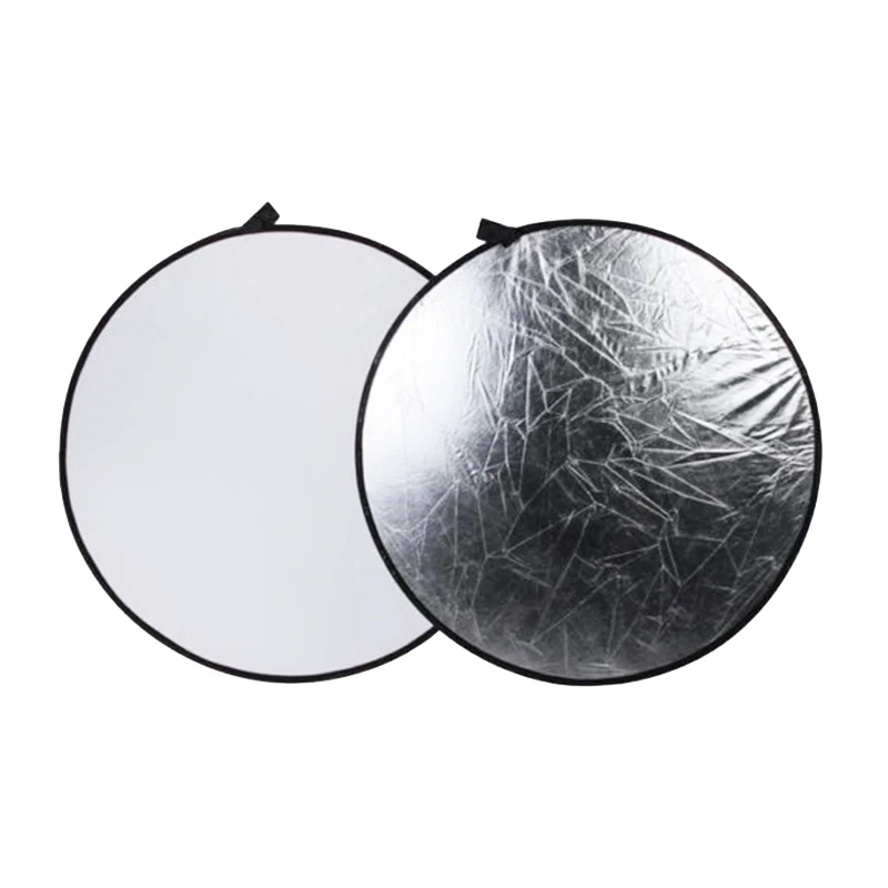 80cm 2 In 1 Silver/white Collapsible Light Round Photography Reflector