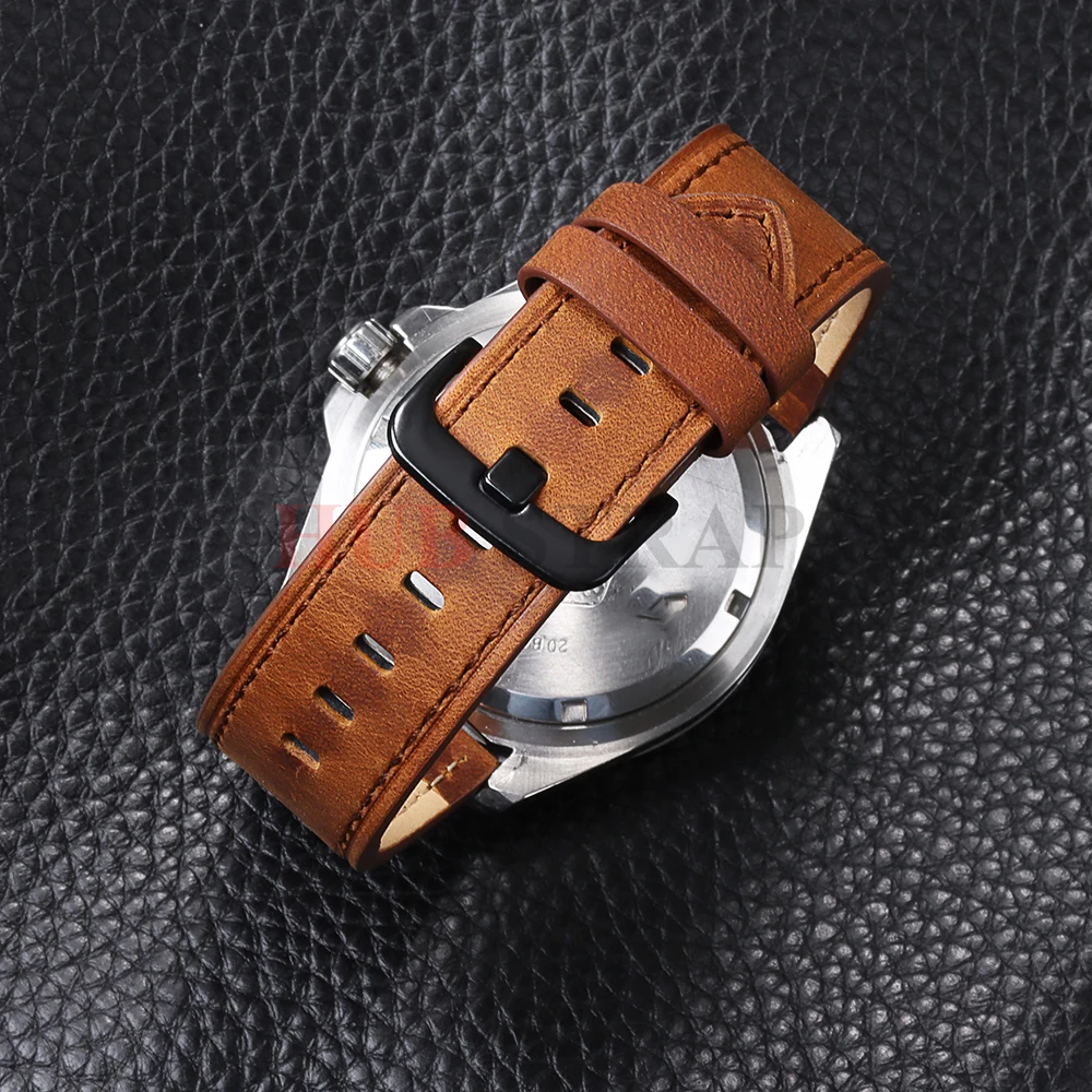 Calfskin Genuine Leather Watchbands - Premium Black & Brown Smartwatch Strap Collection