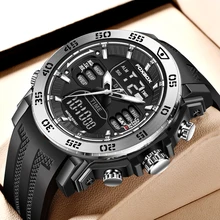 

LIGE Men Watch New Fashion 50M Waterproof Watches Mens Sport Dual Display Wristwatch Digital Watch for Men Relogio Masculino+Box