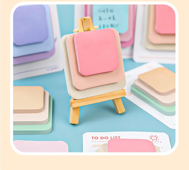 4set/pack Ins Style Colorful Note Pads Student Notes Message Sticky Paper Multi-layer Size Hand Account N Times Stic