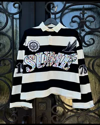 Sume Autumn Men's Hip Hop Embroidered Stripe Polo - Retro Fashion Long Sleeve Shirt - XXL (1)