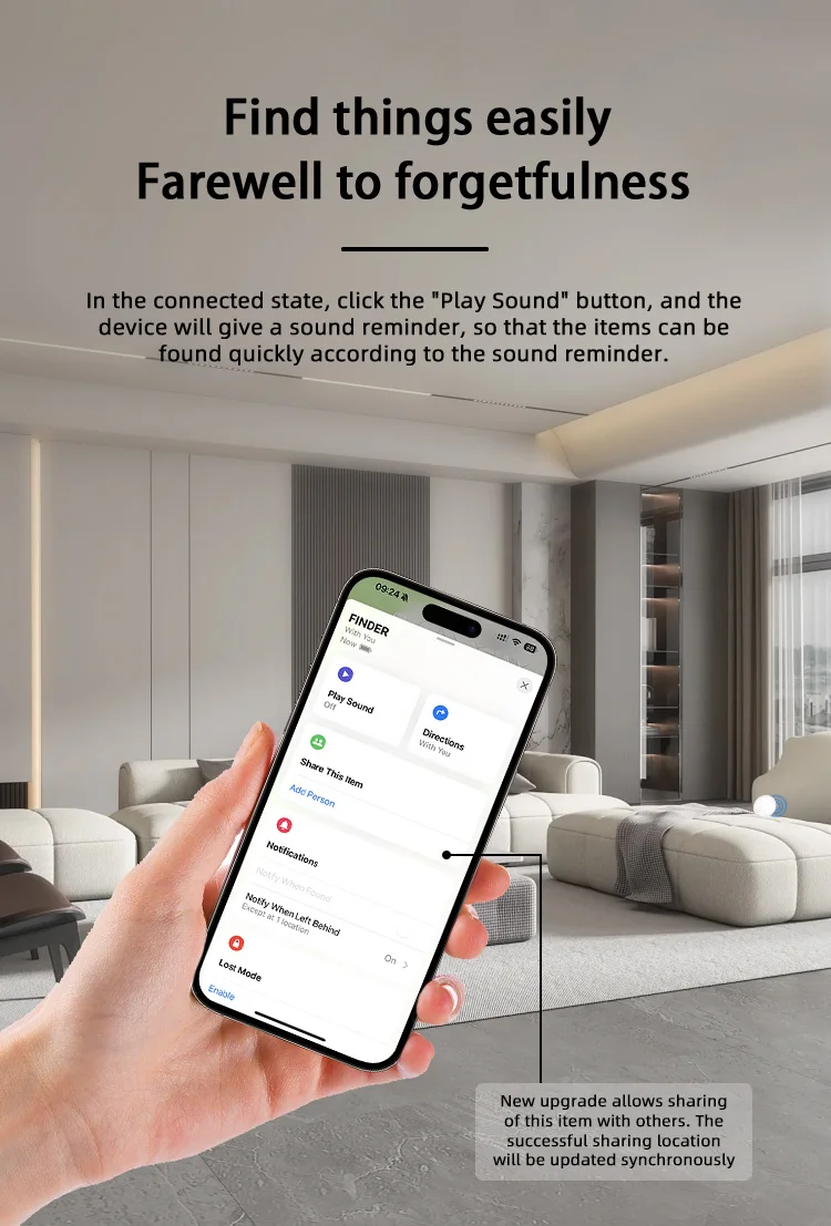 Anti-lose Tracker For Apple Airtag Replacemen via Find My Bluetooth GPS Tracker