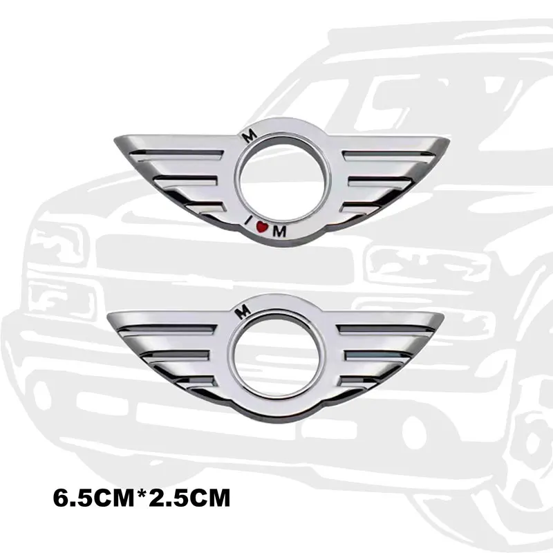 미니 F55 F54 R50 R53 R56 R60 R57 쿠퍼 섬세한 도어 핀 잠금 날개 엠블럼 배지, 자동차 도어 금속 스티커, 장식 액세서리
