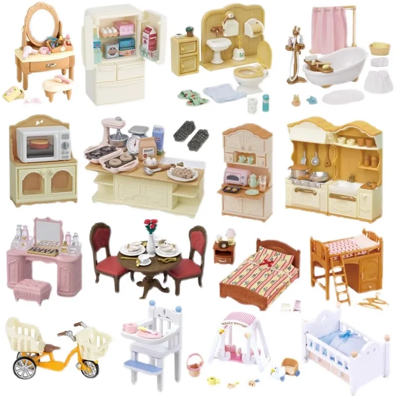 Japanese Sylvanian Families play house toy doll animal mini Kawaii Doll Model Kids Toys Birthday Gifts For Girl
