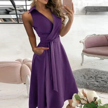 Robe trapèze à manches longues et col en v pour femme, tenue de soirée sexy, décontractée, élégante, imprimée de lettres et de diamants, mode printemps 