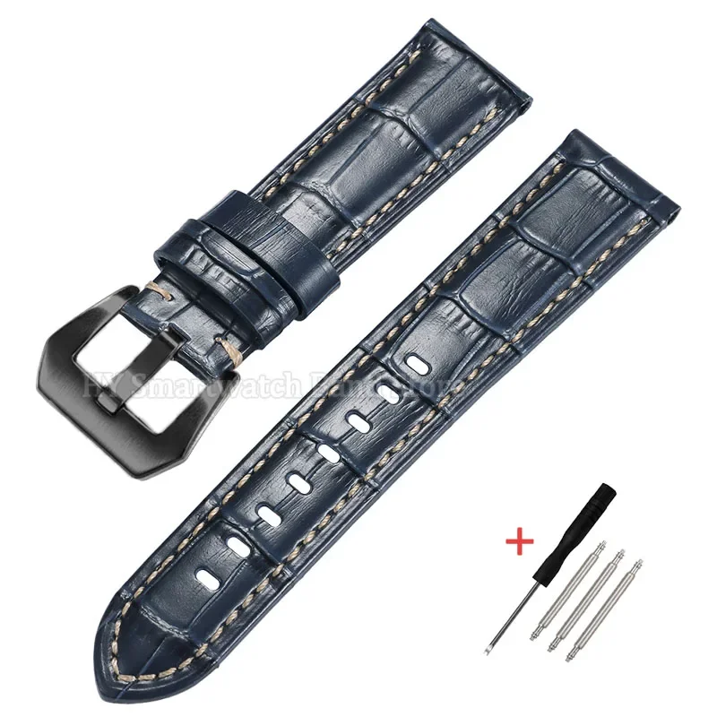 Luxury Leather Watch Strap - Waterproof Cowhide Wrist Band with Metal Buckle Bracelet