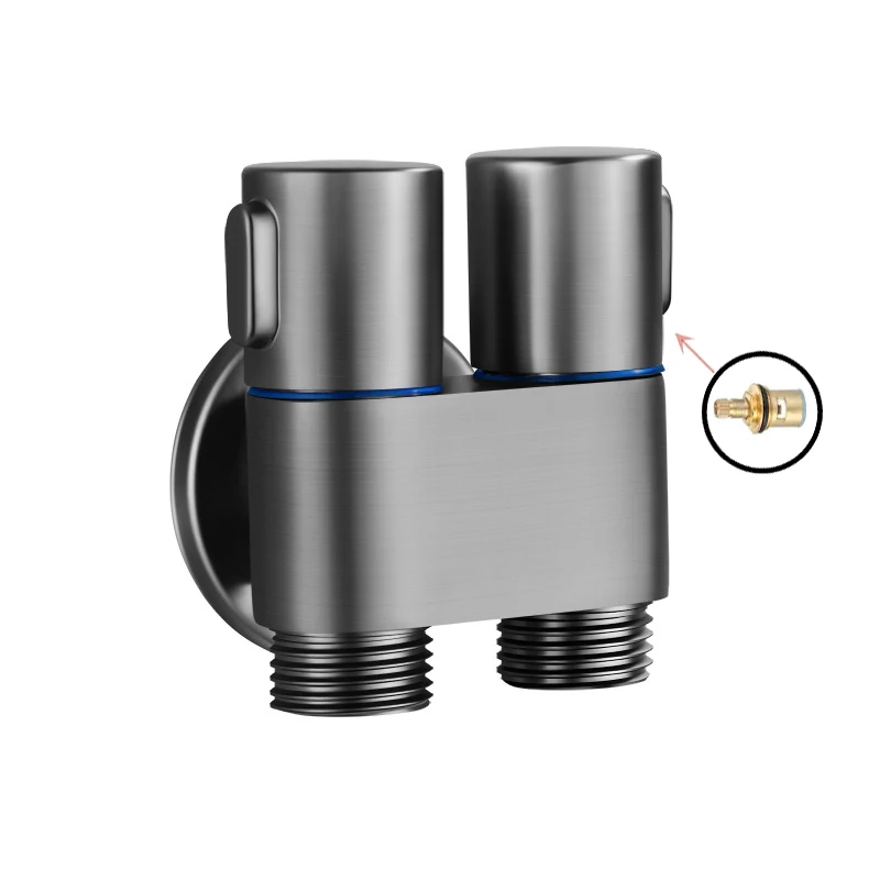 Hygienic shower toilet bidet sprayer shower head double outlet angle valve wall-mounted double outlet bidet toilet accessories 4