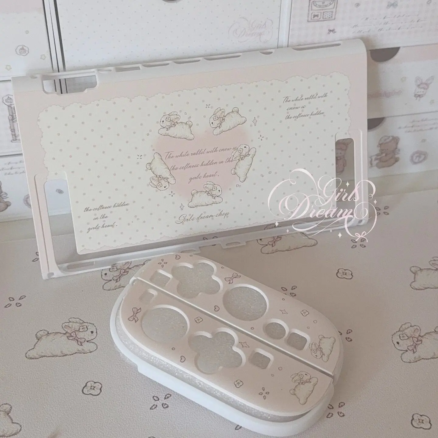 Charming Ins Style Rabbit Protective Cover - Durable Split Hard Case