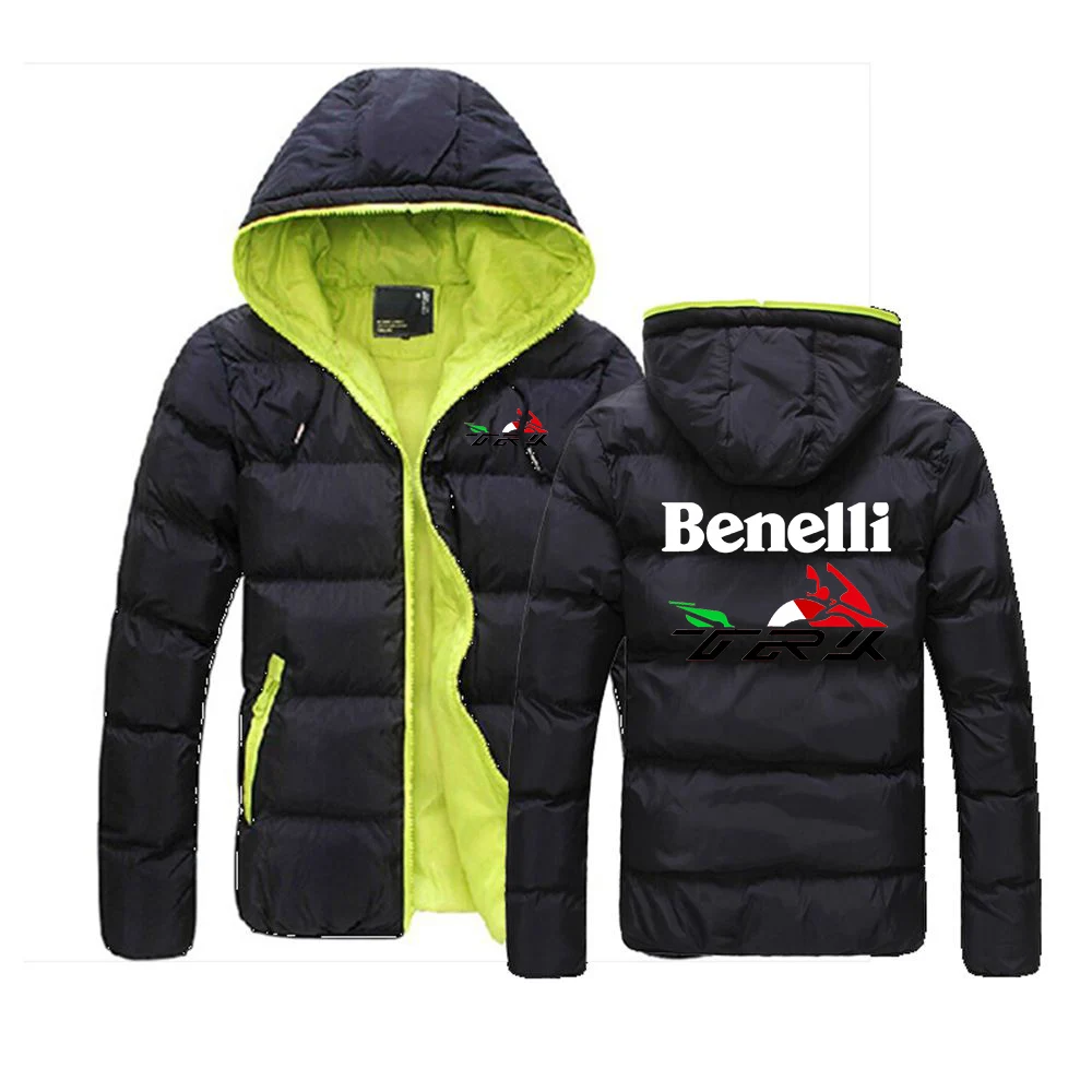 Benelli TRK 502X printing fashion 2023 new men's winter thickening six-color cotton sportswear high quality Joker hooded coat.