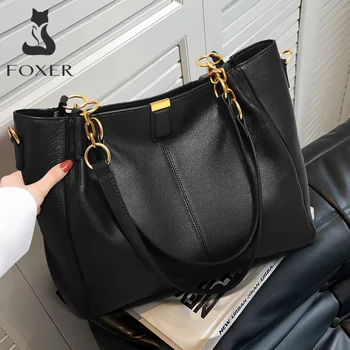 FOXER Real Cow Leather Women's Hobo Bag Elegant Minimalist Casual Daily Shoulder & Crossbody Bag for Office Work Mother's Gift
