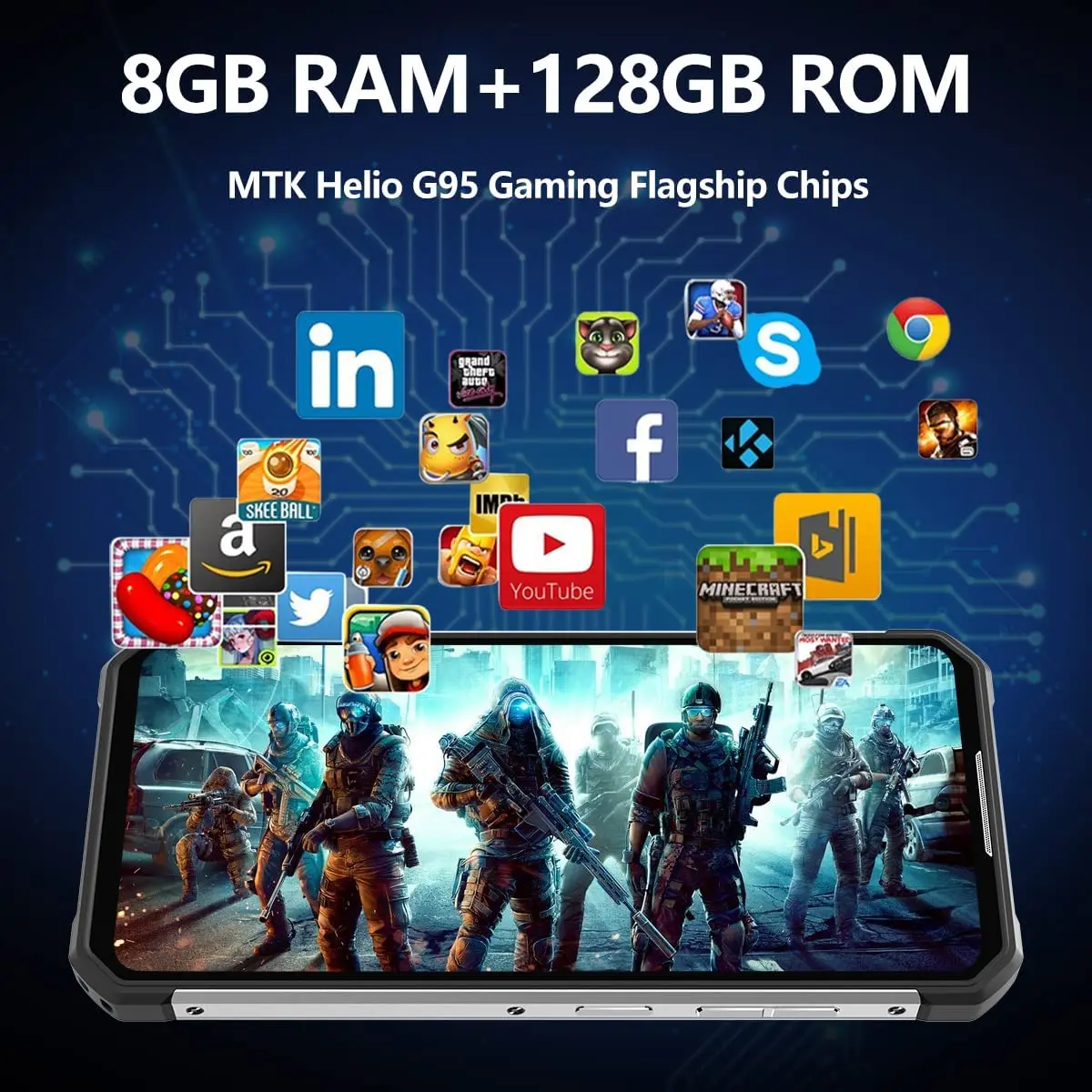 Oukitel WP17 IP68 Rugged Smartphone 8300MAH 8GB+128GB Android Mobile Phone 64M NFC Global Android 11 4G Cell phone