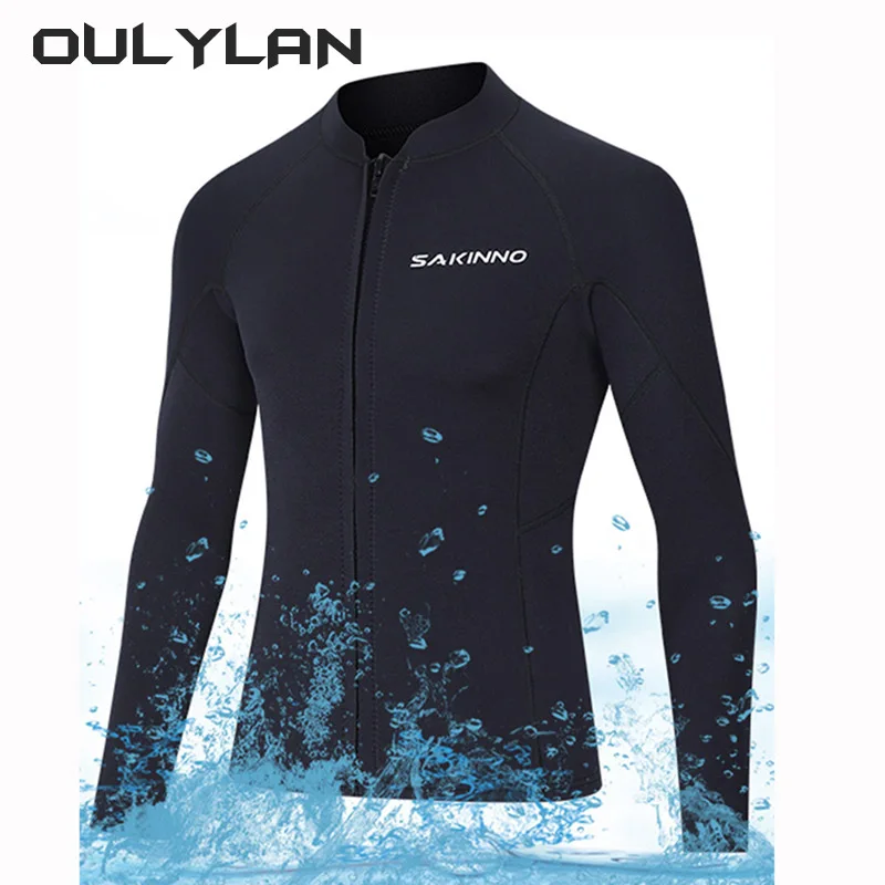 

NEW Neoprene 3mm Diving Top Warm Long Sleeve Split Wetsuit Jacket for Men Women Underwater Spearfishing Surfing Tops