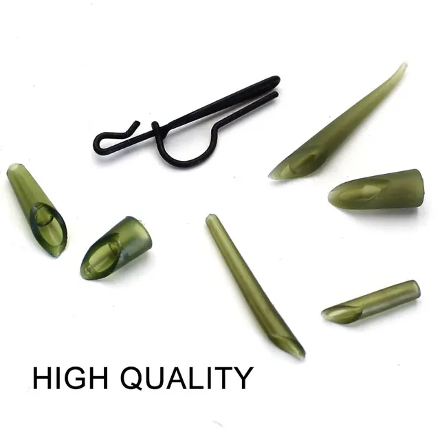 Carp Fishing Tackle, Camo Leaders Strong Practicability Simple Operation  Lightweight For Fishing Accessories 3 Piece Sub Line,RUBBER CLIP  Combination,LEADCLIP Combination 