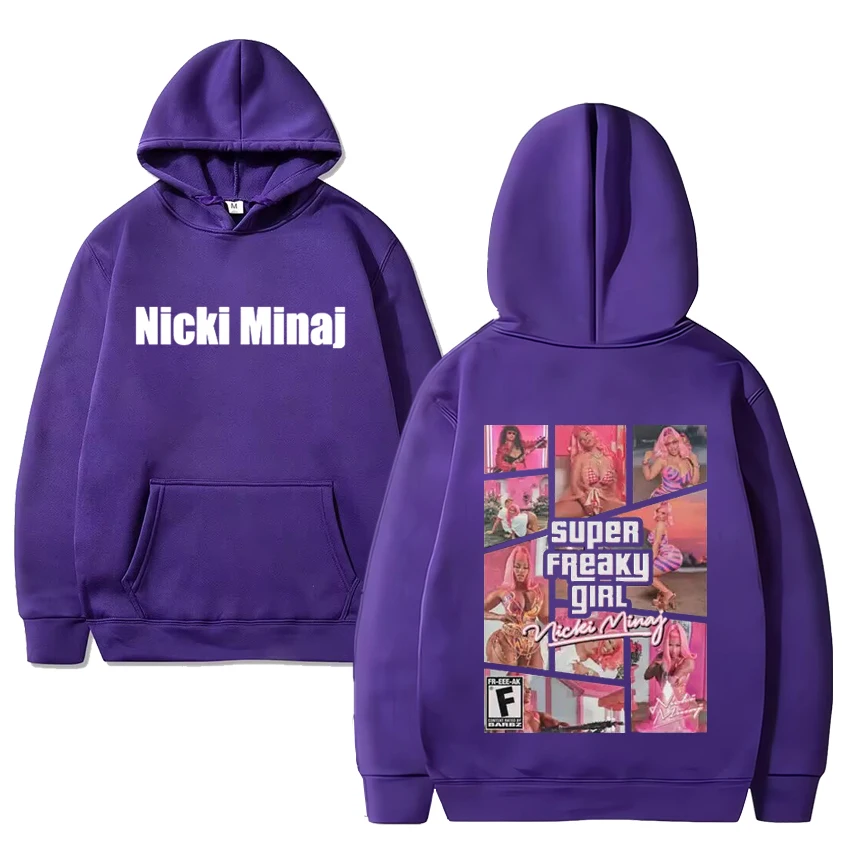 Rapper Nicki Minaj Ästhetik Grafiken Hoodie Männer Frauen lässig Mode Fleece Langarm Sweatshirts Unisex Vintage Pullover