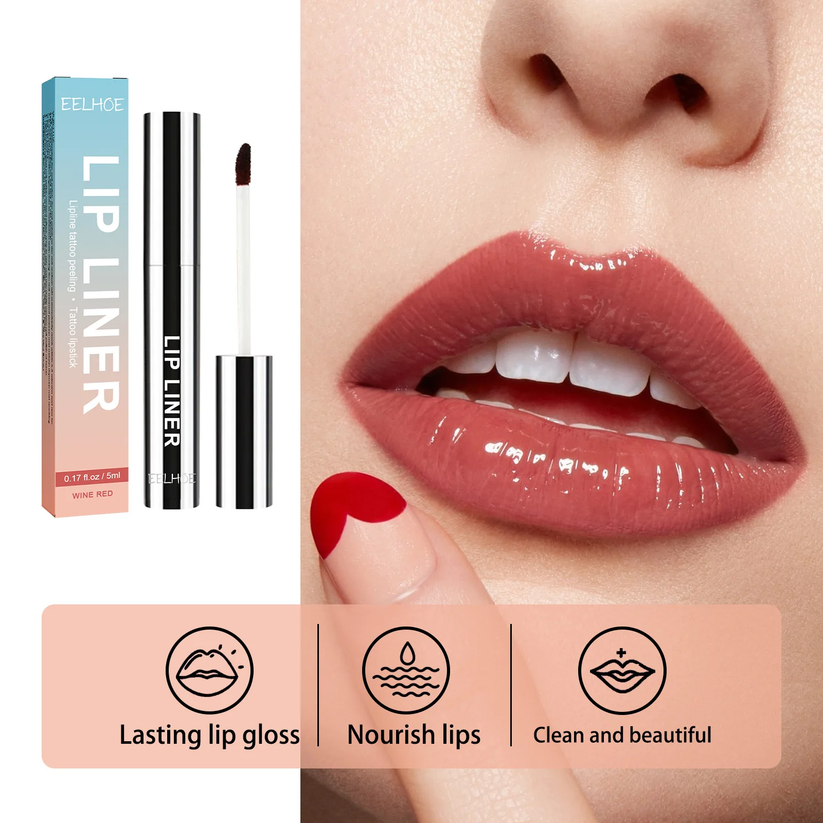 Lip liner texture close-up