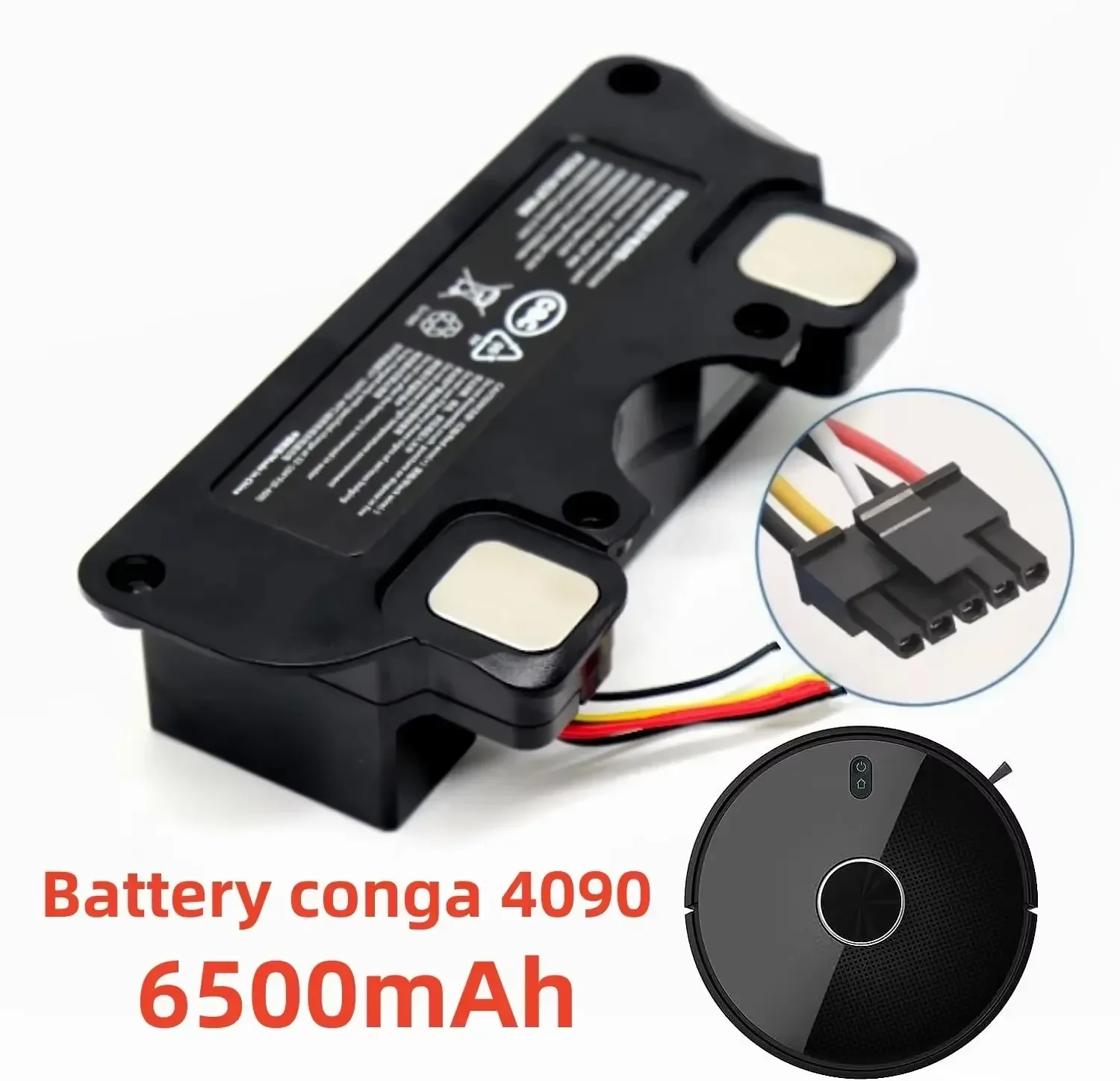 Original 12800mAh Replacement Battery For CECOTEC CONGA 4090 4490 4590 4690 Robot Vacuum Cleaner Accessories Spare Parts Tool 6
