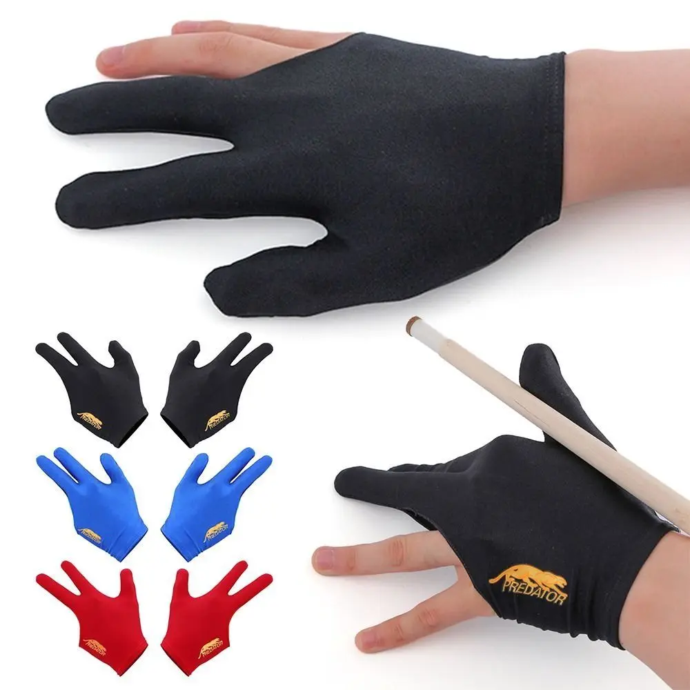 New Spandex Billiards Gloves Three Finger Open Non Slip Snooker Gloves Breathable Elastic Three Finger Men Women billiard accessories pool gloves