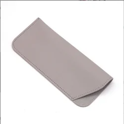 Vintage - Style PU Leather Glasses Pouch - Portable Side - Opening Storage for Home, Travel, and Outdoors (Light gray)