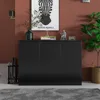 Black Buffet Storage Cabinet with 3 Door, 43" W Coffee Bar Cabinet, Kitchen Buffet Sideboard for Living Room, Kitchen 3
