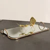 Metal Mirror Storage Tray Rectangle Golden Handle Phnom Penh Binaural Storage  Jewelry Cosmetics Bathroom Home Kitchen Supplies 5