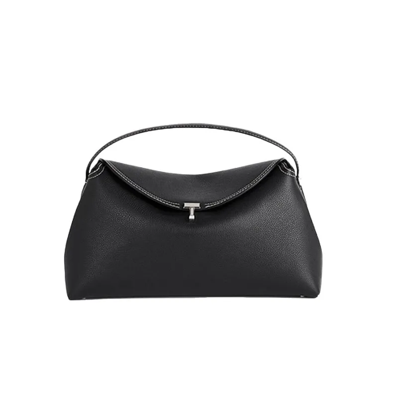Pillow bag, hand-held crossbody bag, high-end sense, large capacity commuting women's bag, cowhide single shoulder armpit bag