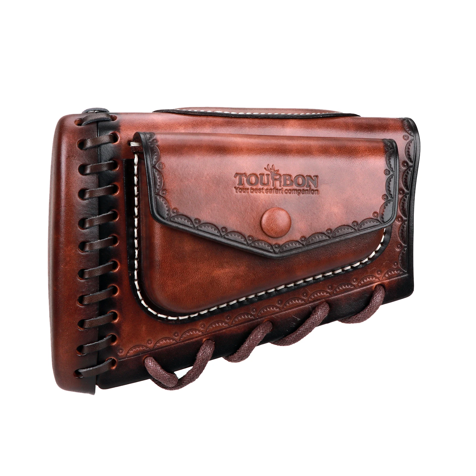 Tourbon Vintage Leder Gun Buttstock Cover Gewehr Wangenstütze Verstellbare Verlängerung mit Einsätzen Schutzpolster Jagdzubehör – Detail 5