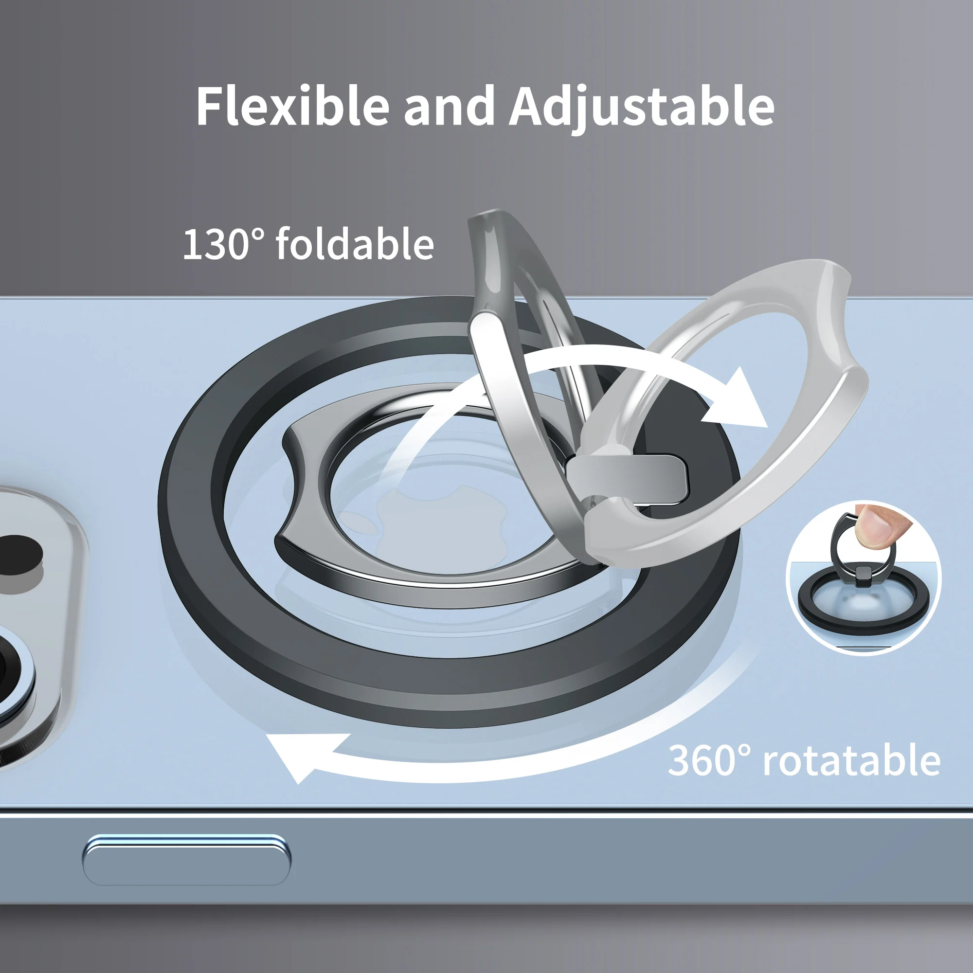 iPhone 12 13 14 15 16 Pro/Pro Max Magsafe 탈착식 휴대폰 금속 링 버클과 호환되는 자기 휴대폰 링 홀더
