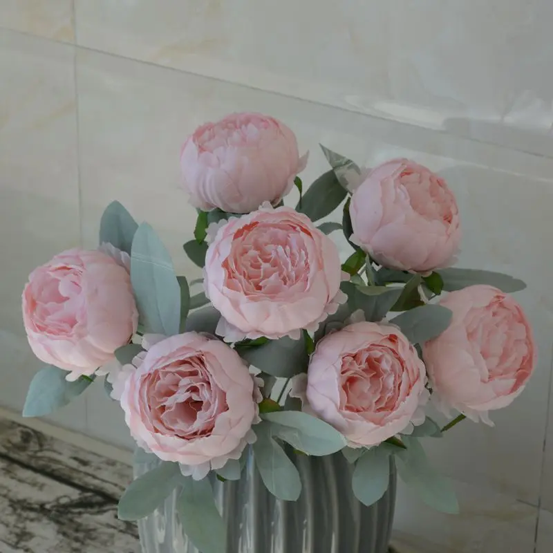 Lot De 27 Têtes De Roses Artificielles En Soie Avec Feuilles