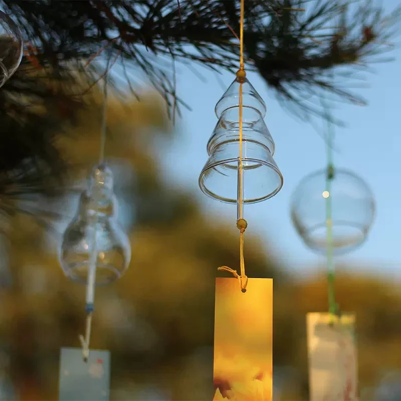Japanese Sakura Glass Wind Chime - Cherry Blossom Design for Home and Garden Decor