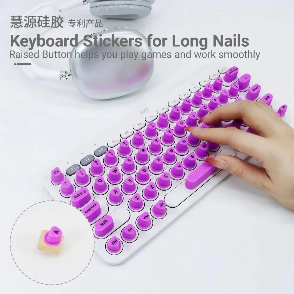 Silicone Keyboard Sticker Film for Long Nails Protection