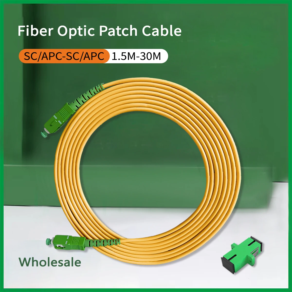 High-Quality Indoor Fiber Optic Cables with Connectors (Multiple Lengths Available)