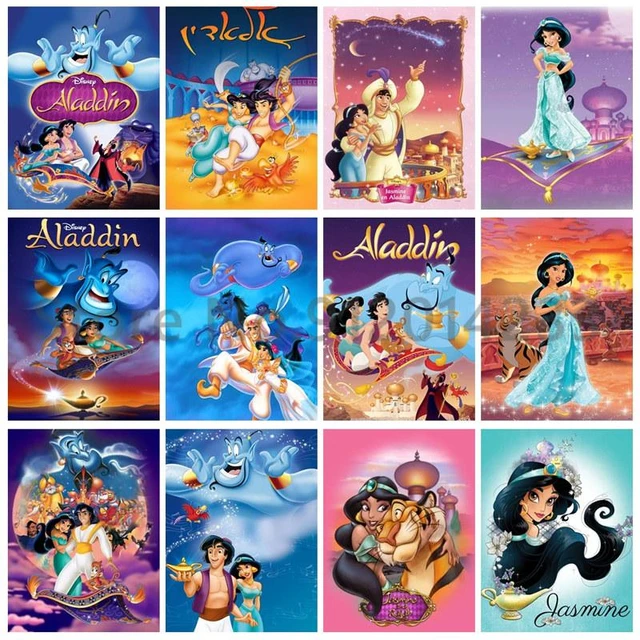 Disney Aladdin Jasmin Prinzessin 5D DIY Diamant Stickerei Cartoon  Prinzessin Diamant Malerei Quadrat/Runde Strass Wand Dekor - AliExpress