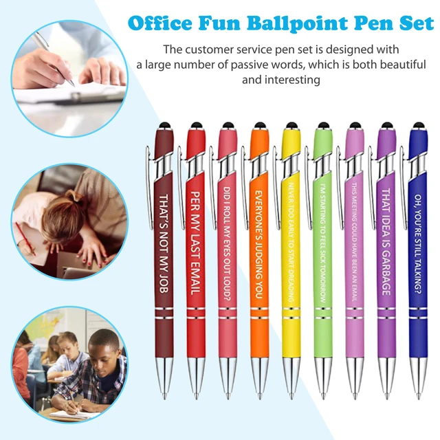 Ballpoint Pens With Sayings Writing Pens 5pcs Retractable Fine Point Pens  Soft Touch Encouraging Pen Smooth Ballpoint Pens - AliExpress