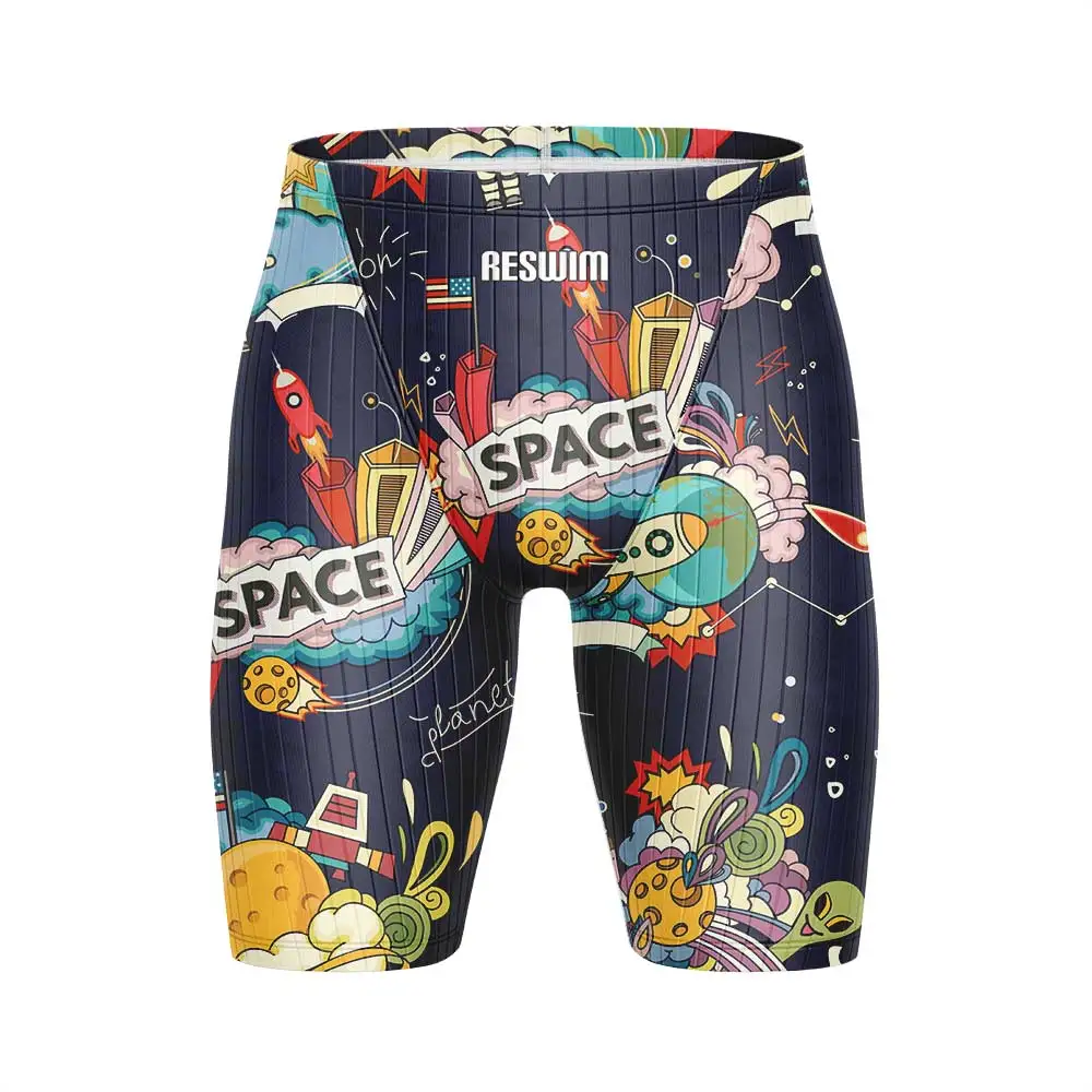 Summer Surf Trunks Beach Tights Shorts Men's Jammers Swimsuit Quick Dry Lycra Surf Swimming Pantalones Gym Jammer Swimwear