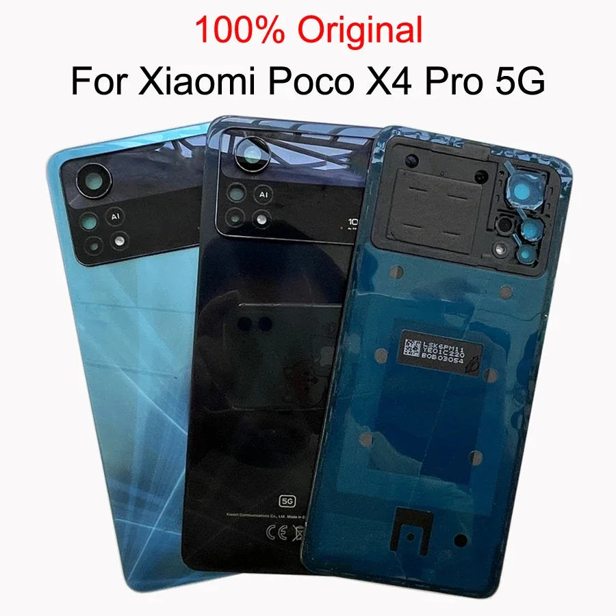 

Original For Xiaomi Poco X4 Pro 5G Back Battery Cover Glass Panel Rear Housing Door Case Replace X4Pro 2201116PG Battery cover