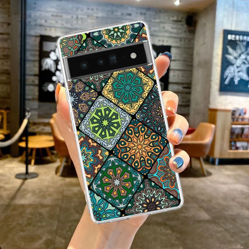 Mandala Flower Totem Shockproof Clear Silicone Phone Case