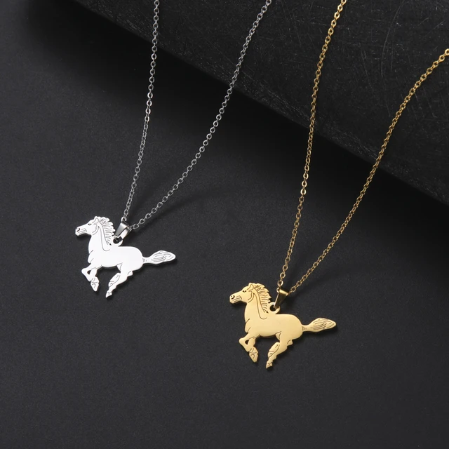 Buy Mini Horse Pendant, Gold Horse Necklace, Minimalist Jewelry, Real Gold  Necklace, Good Luck Charm, Graduation Gift, Solid Gold Necklace Online in  India - Etsy