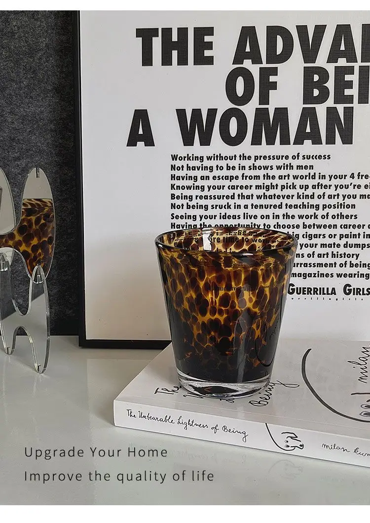 Description Picture 6 of itemCreative Leopard Print Glass Medieval Craft Cocktail Whiskey Wine Coffee Milk Cocoa Cup for Wedding Party Drinkware